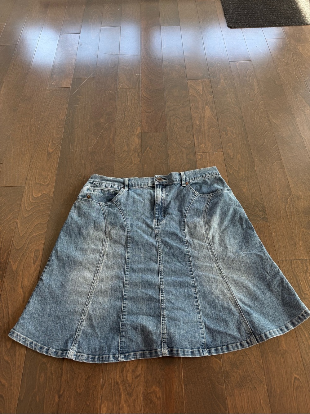 Classic Blue Denim A-Line Skirt
